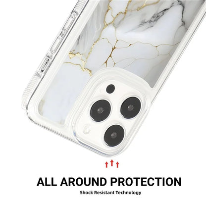 For iPhone 15 Pro Max Case Marble Pattern Soft TPU Airbag Protection Cell Phone Cover