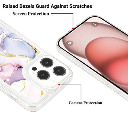 For iPhone 15 Pro Max Case Marble Pattern Soft TPU Airbag Protection Cell Phone Cover