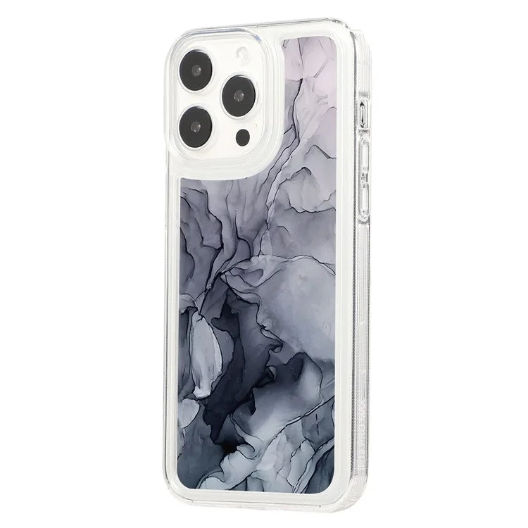 For iPhone 14 Pro TPU Case Marble Pattern Airbag Protection Back Phone Cover