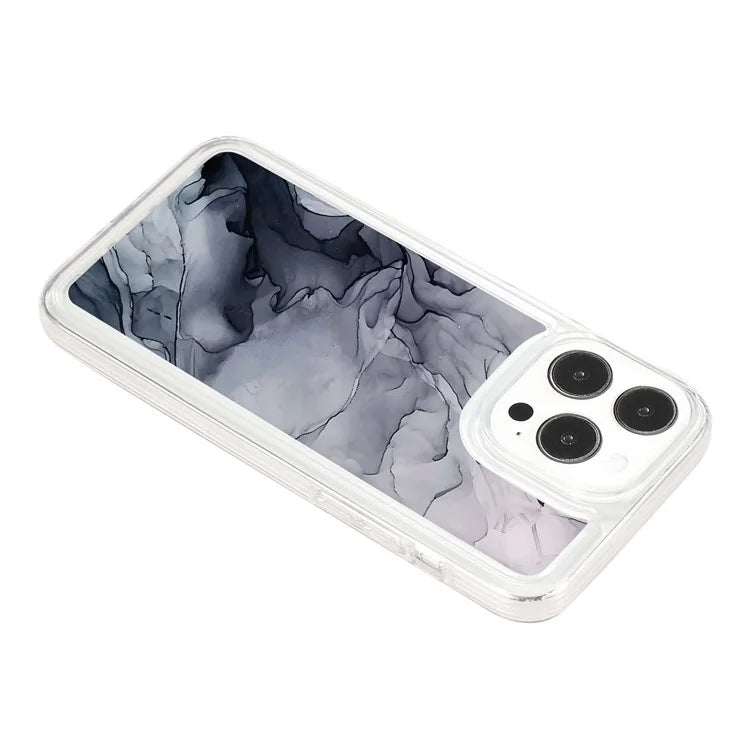 For iPhone 14 Pro TPU Case Marble Pattern Airbag Protection Back Phone Cover