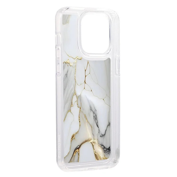 For iPhone 14 Pro TPU Case Marble Pattern Airbag Protection Back Phone Cover