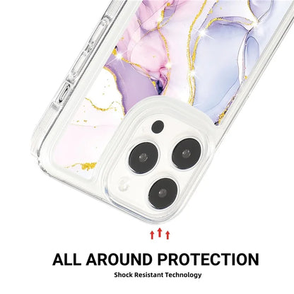 For iPhone 14 Pro TPU Case Marble Pattern Airbag Protection Back Phone Cover