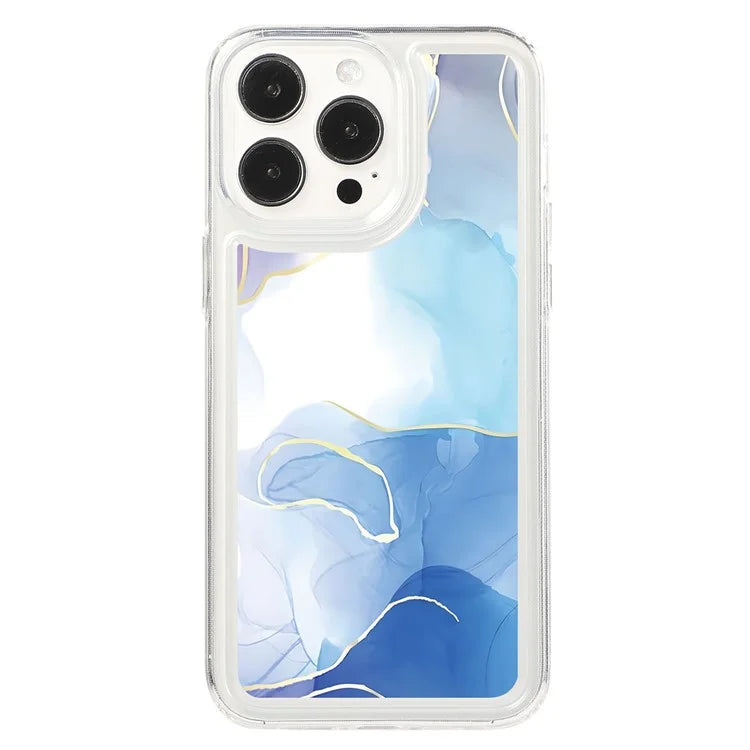 For iPhone 14 Pro TPU Case Marble Pattern Airbag Protection Back Phone Cover