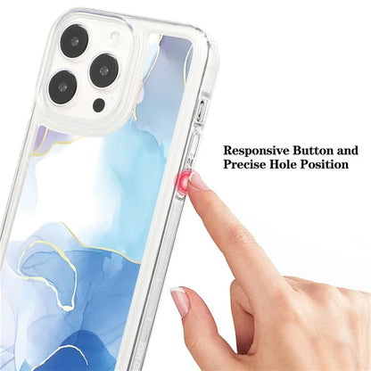 For iPhone 14 Pro TPU Case Marble Pattern Airbag Protection Back Phone Cover