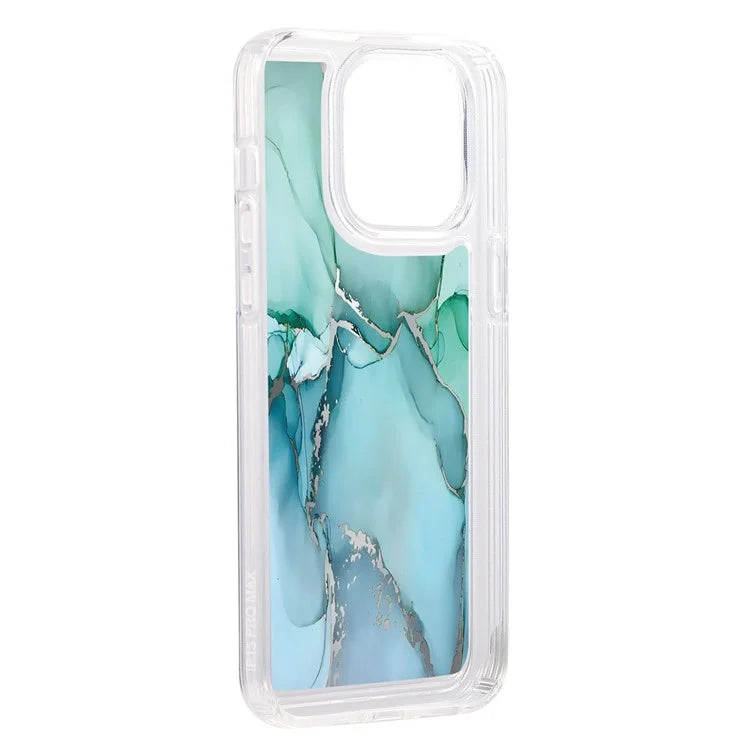 For iPhone 14 Pro TPU Case Marble Pattern Airbag Protection Back Phone Cover