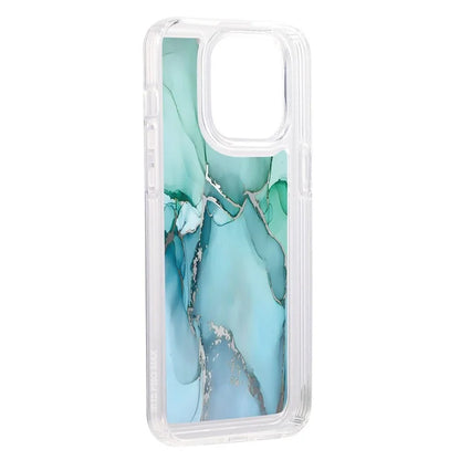 For iPhone 14 Pro TPU Case Marble Pattern Airbag Protection Back Phone Cover