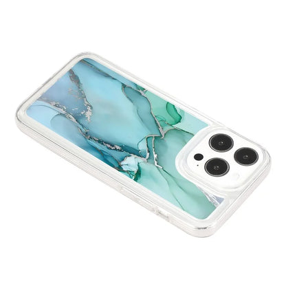 For iPhone 14 Pro TPU Case Marble Pattern Airbag Protection Back Phone Cover
