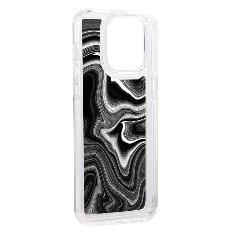 For iPhone 14 Pro TPU Case Marble Pattern Airbag Protection Back Phone Cover2