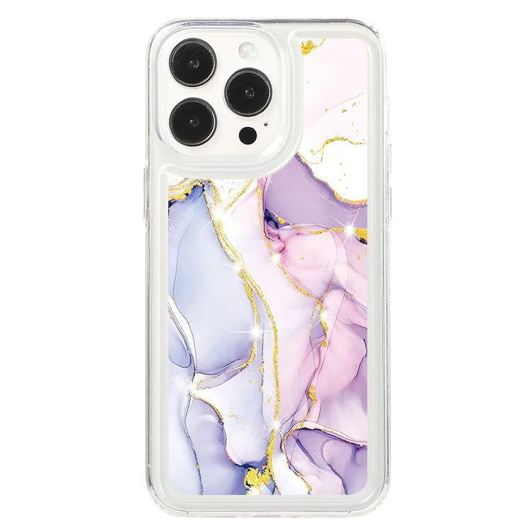 For iPhone 15 Pro Case Marble Pattern TPU Airbag Structure Phone Shell