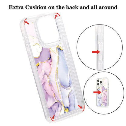 For iPhone 15 Pro Case Marble Pattern TPU Airbag Structure Phone Shell