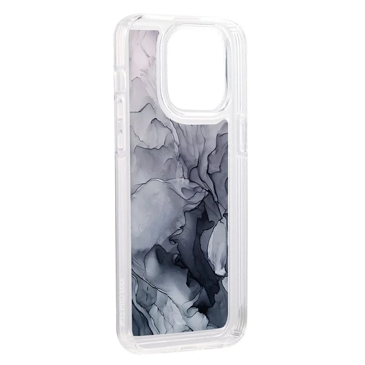 For iPhone 15 Pro Case Marble Pattern TPU Airbag Structure Phone Shell