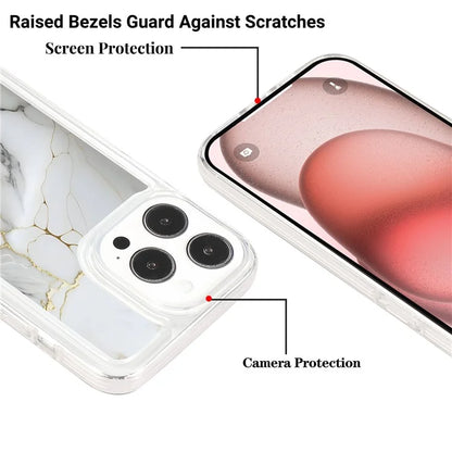 For iPhone 15 Pro Case Marble Pattern TPU Airbag Structure Phone Shell