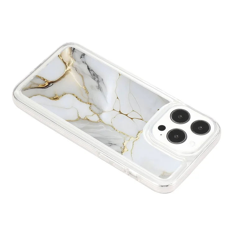For iPhone 15 Pro Case Marble Pattern TPU Airbag Structure Phone Shell