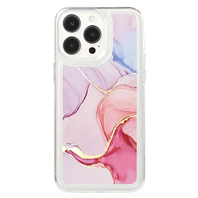 For iPhone 15 Pro Case Marble Pattern TPU Airbag Structure Phone Shell