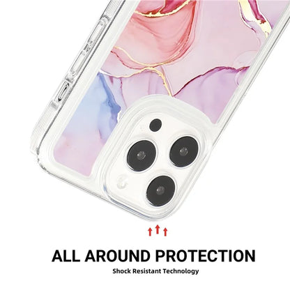 For iPhone 15 Pro Case Marble Pattern TPU Airbag Structure Phone Shell