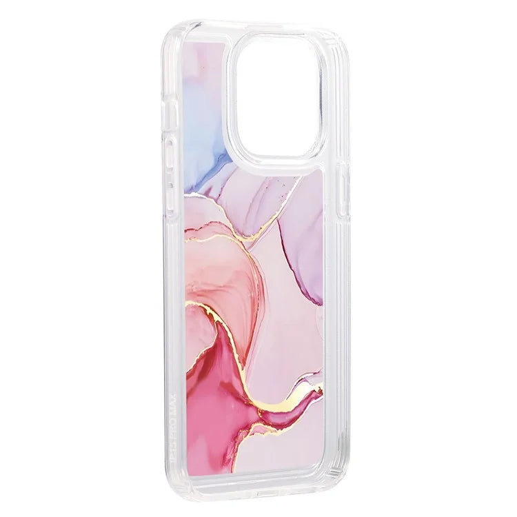 For iPhone 15 Pro Case Marble Pattern TPU Airbag Structure Phone Shell