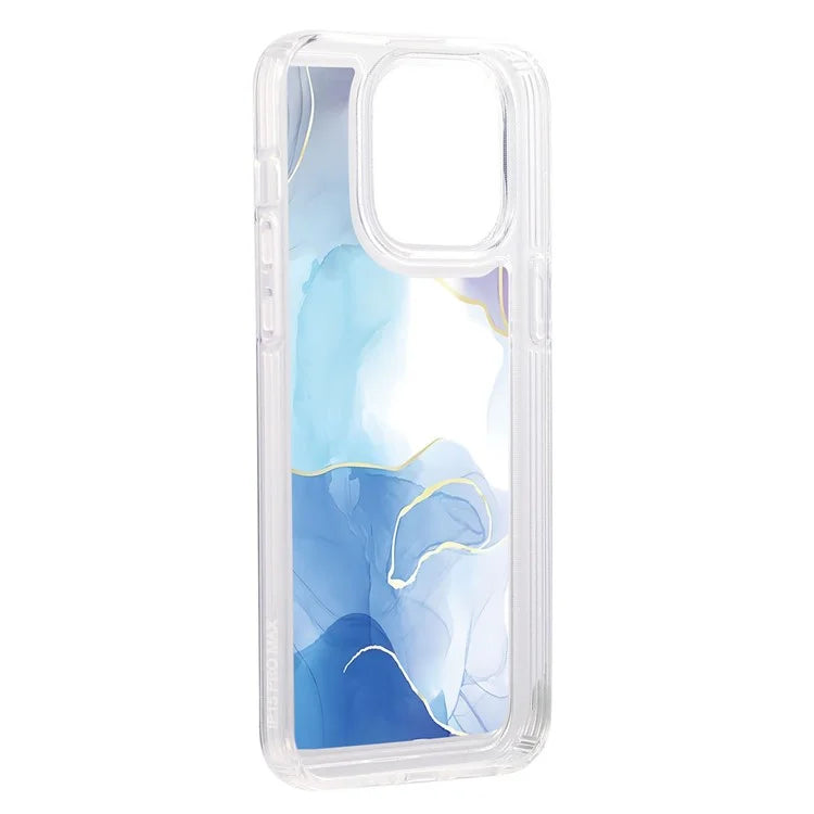 For iPhone 15 Pro Case Marble Pattern TPU Airbag Structure Phone Shell