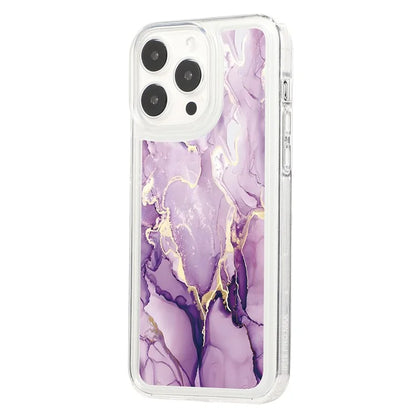 For iPhone 15 Pro Case Marble Pattern TPU Airbag Structure Phone Shell