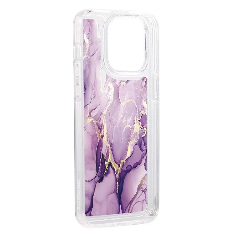 For iPhone 15 Pro Case Marble Pattern TPU Airbag Structure Phone Shell