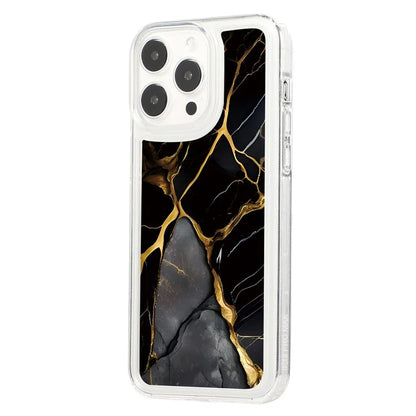 For iPhone 15 Pro Case Marble Pattern TPU Airbag Structure Phone Shell