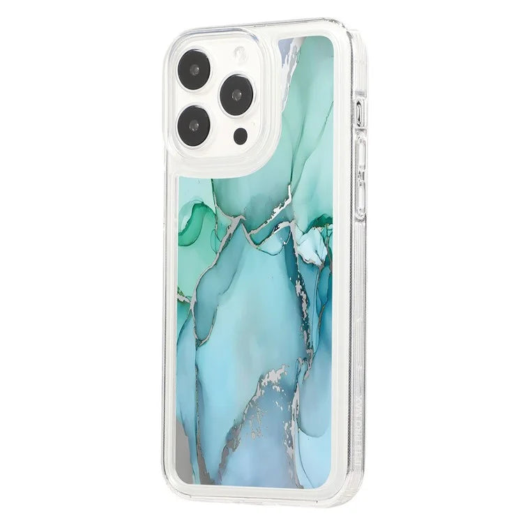 For iPhone 15 Pro Case Marble Pattern TPU Airbag Structure Phone Shell