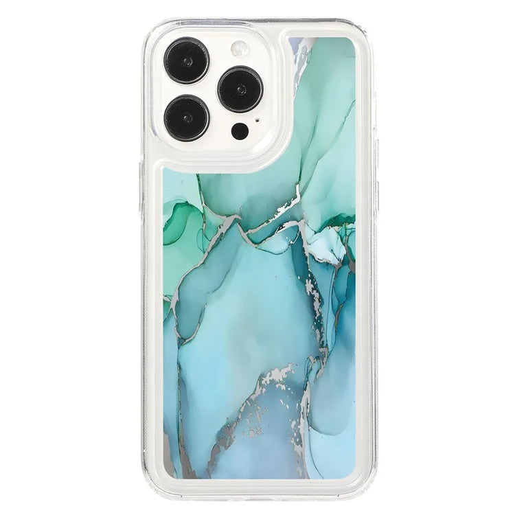 For iPhone 15 Pro Case Marble Pattern TPU Airbag Structure Phone Shell