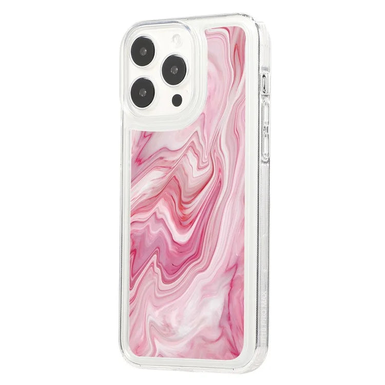 For iPhone 15 Pro Case Marble Pattern TPU Airbag Structure Phone Shell
