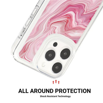 For iPhone 15 Pro Case Marble Pattern TPU Airbag Structure Phone Shell