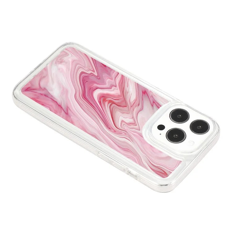 For iPhone 15 Pro Case Marble Pattern TPU Airbag Structure Phone Shell