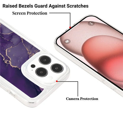 For iPhone 15 Pro Case Marble Pattern TPU Airbag Structure Phone Shell0