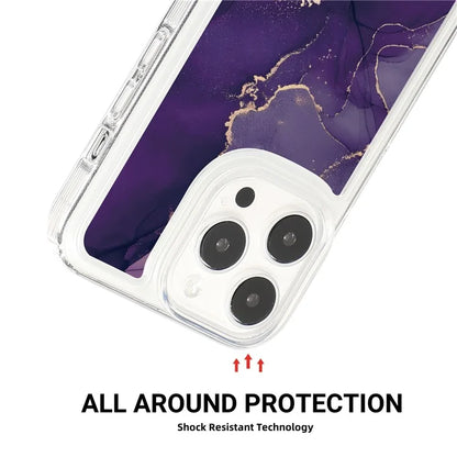 For iPhone 15 Pro Case Marble Pattern TPU Airbag Structure Phone Shell0