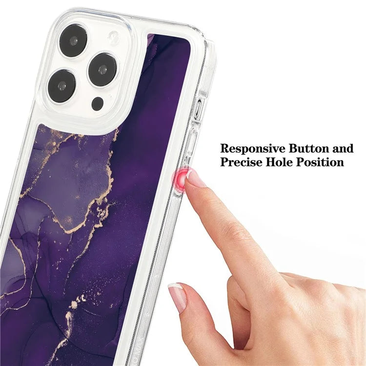 For iPhone 15 Pro Case Marble Pattern TPU Airbag Structure Phone Shell0