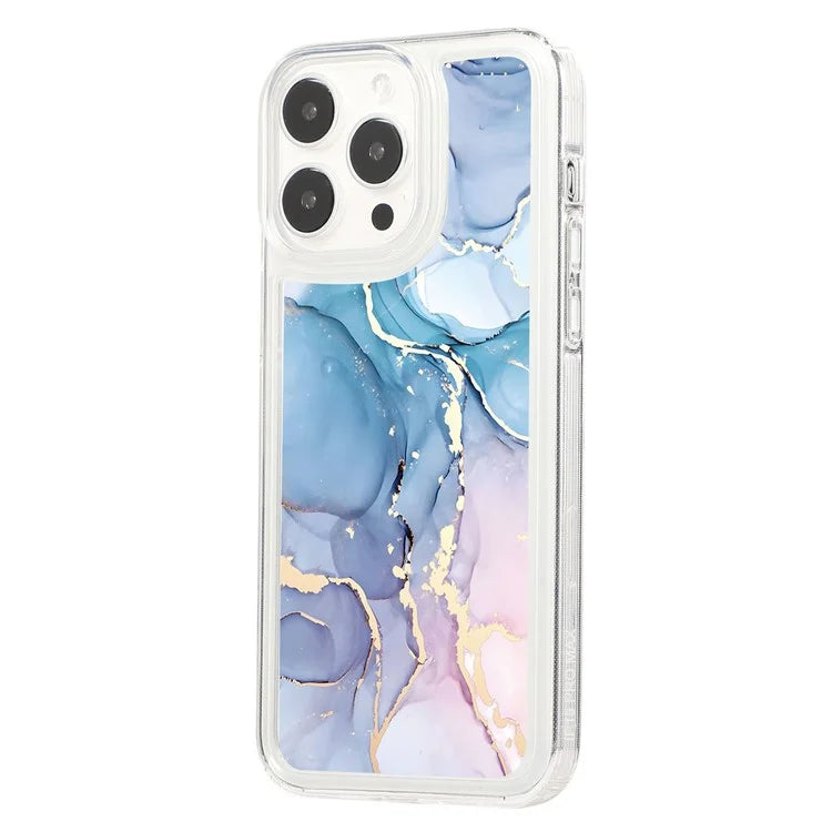 For iPhone 15 Pro Case Marble Pattern TPU Airbag Structure Phone Shell1