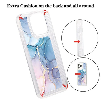 For iPhone 15 Pro Case Marble Pattern TPU Airbag Structure Phone Shell1