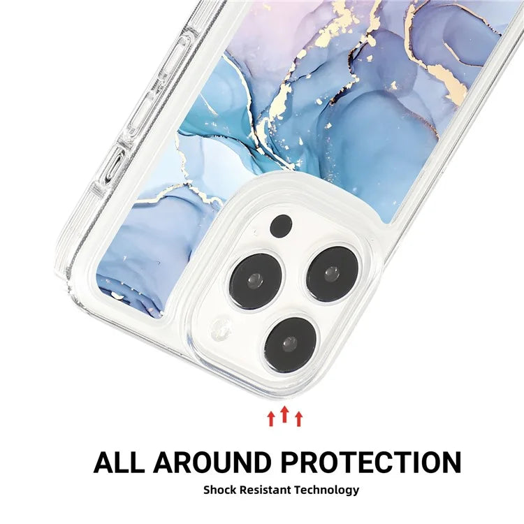 For iPhone 15 Pro Case Marble Pattern TPU Airbag Structure Phone Shell1