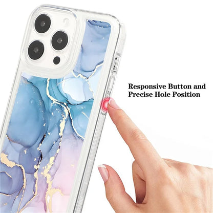 For iPhone 15 Pro Case Marble Pattern TPU Airbag Structure Phone Shell1
