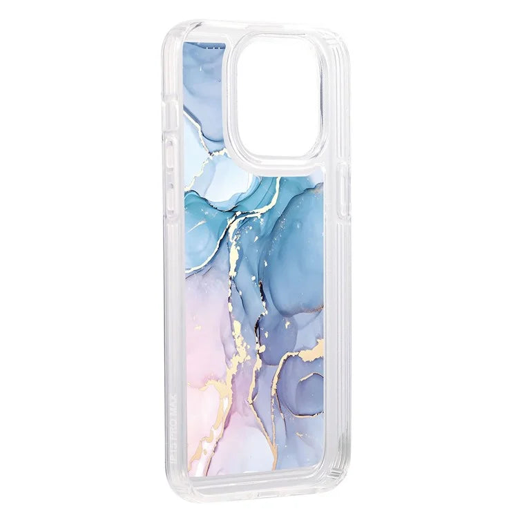 For iPhone 15 Pro Case Marble Pattern TPU Airbag Structure Phone Shell1