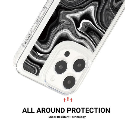 For iPhone 15 Pro Case Marble Pattern TPU Airbag Structure Phone Shell2