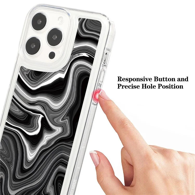 For iPhone 15 Pro Case Marble Pattern TPU Airbag Structure Phone Shell2