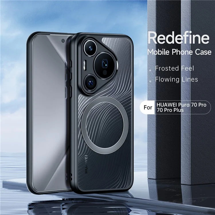 DUX DUCIS Aimo Series for Huawei P70 Pro Black Phone Case PC+TPU Cover Compatible with MagSafe (REACH Certification)