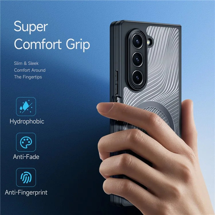 DUX DUCIS Aimo Series for Samsung Galaxy Z Fold6 5G Phone Case Compatible with MagSafe PC+TPU Slim Cover (REACH Certification), Black