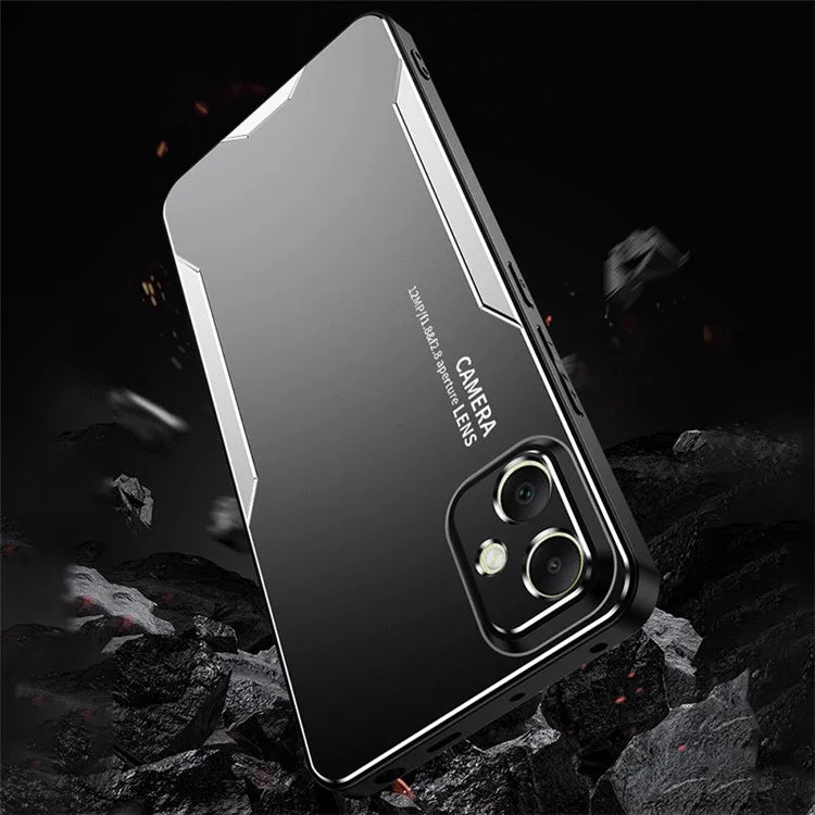 For Samsung Galaxy A05 4G Anti-Scratch Case Aluminum Alloy+TPU+PC Hybrid Phone Cover