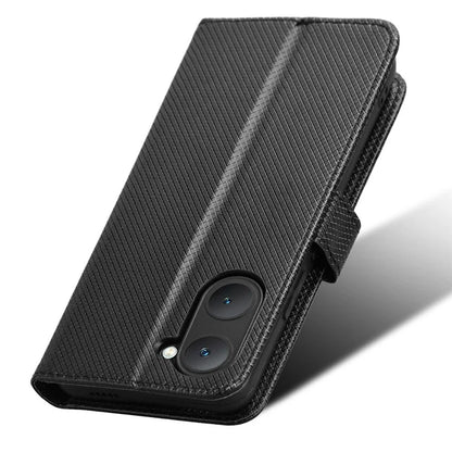 For vivo Y03 Wallet Case Diamond Texture Stand PU Leather Phone Cover