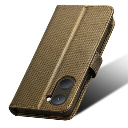 For vivo Y03 Wallet Case Diamond Texture Stand PU Leather Phone Cover
