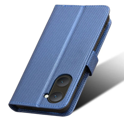 For vivo Y03 Wallet Case Diamond Texture Stand PU Leather Phone Cover