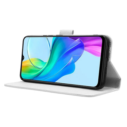 For vivo Y03 Wallet Case Diamond Texture Stand PU Leather Phone Cover