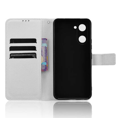 For vivo Y03 Wallet Case Diamond Texture Stand PU Leather Phone Cover