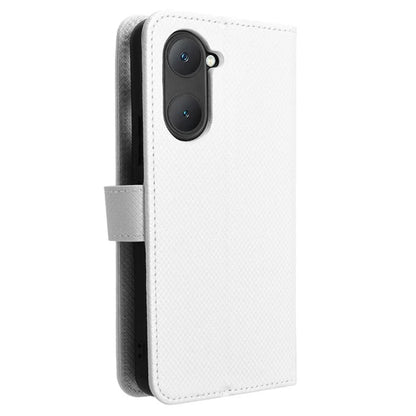 For vivo Y03 Wallet Case Diamond Texture Stand PU Leather Phone Cover