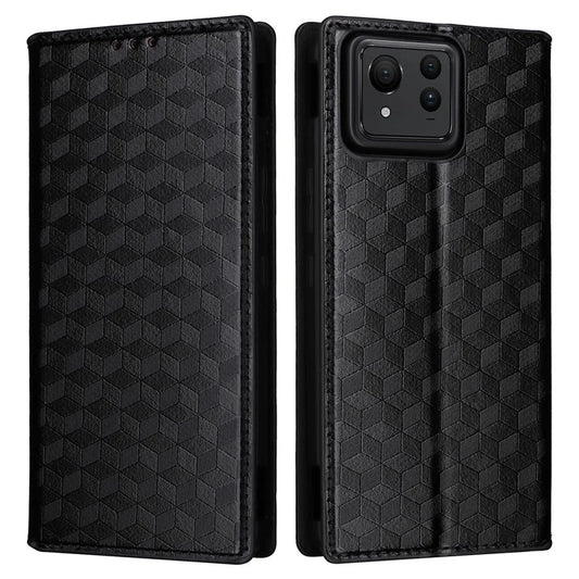 For Asus Zenfone 11 Ultra 5G Leather Wallet Case Rhombus Imprinted Protective Phone Cover