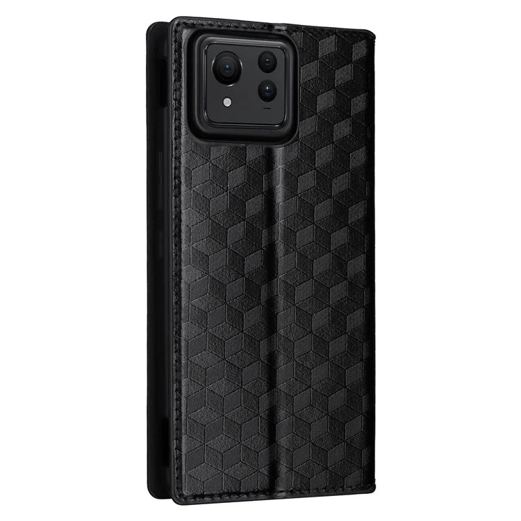 For Asus Zenfone 11 Ultra 5G Leather Wallet Case Rhombus Imprinted Protective Phone Cover